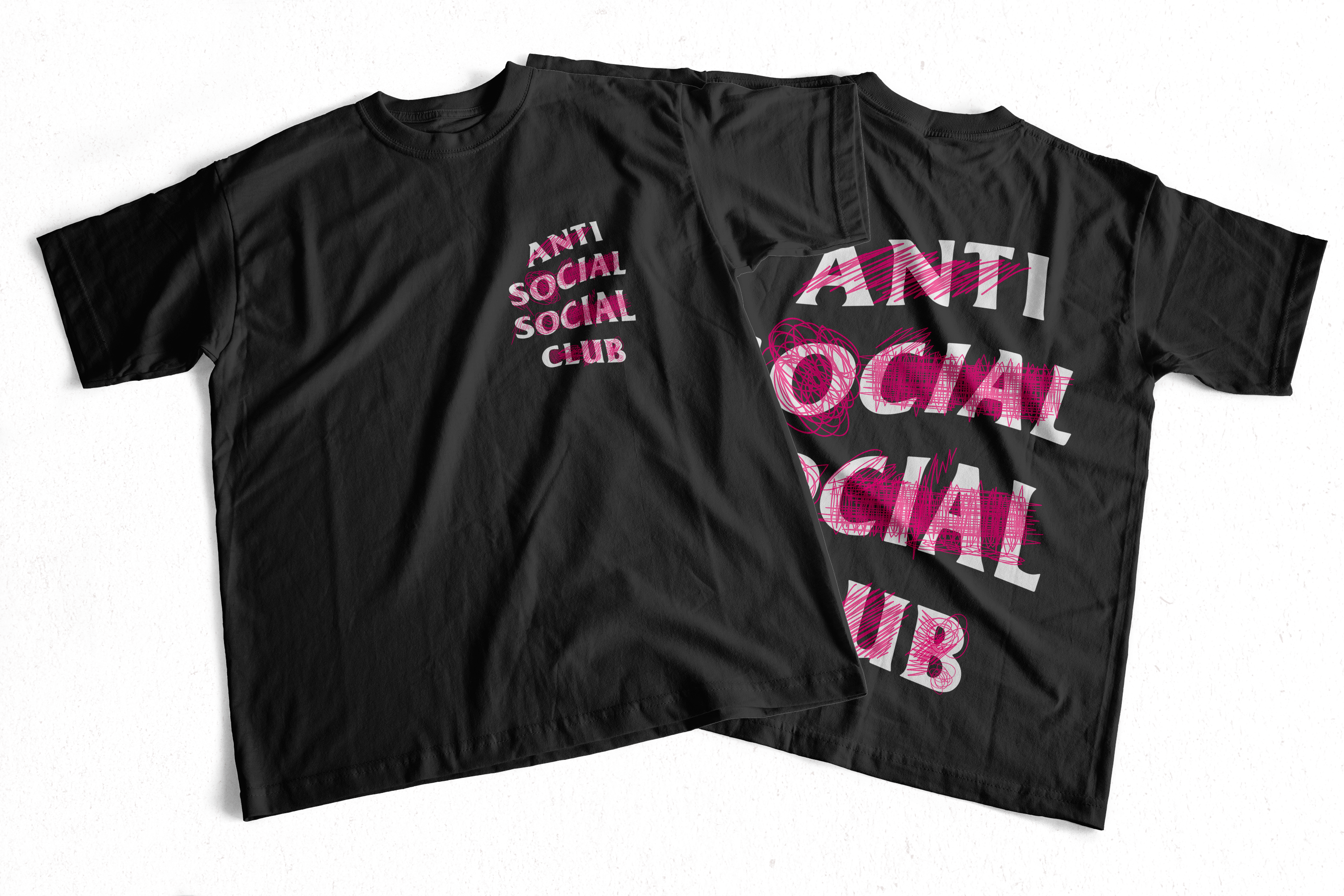 Playera Antisocial Social Club Graffiti Rosa