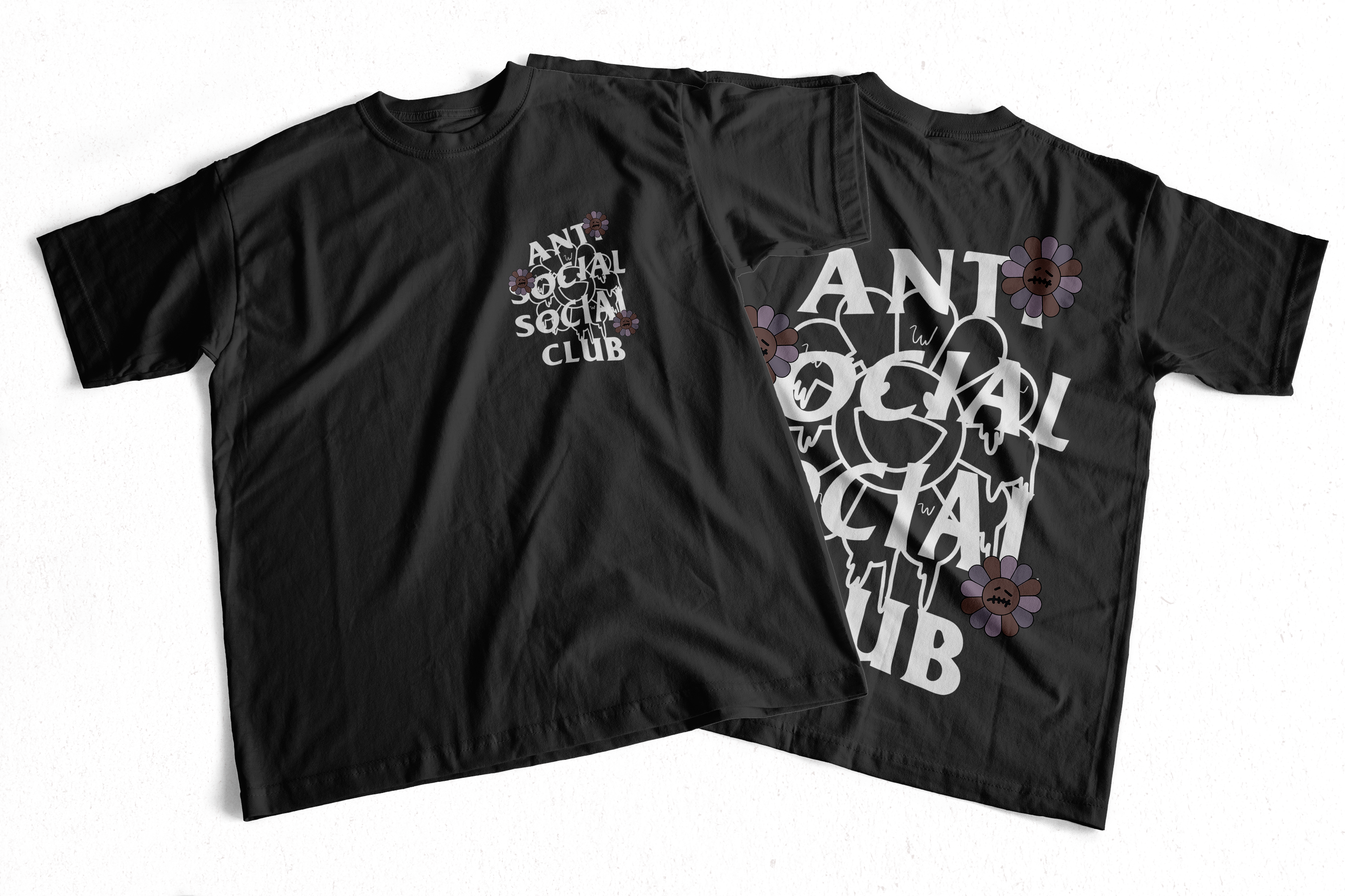Playera Antisocial Social Club Flower Outline Logo