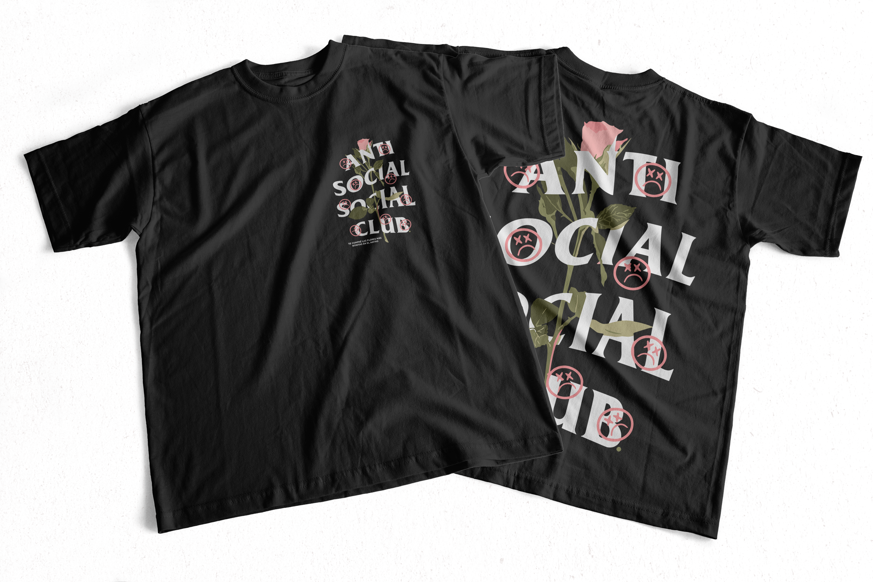 Playera Antisocial Social Club Sad Face Rose